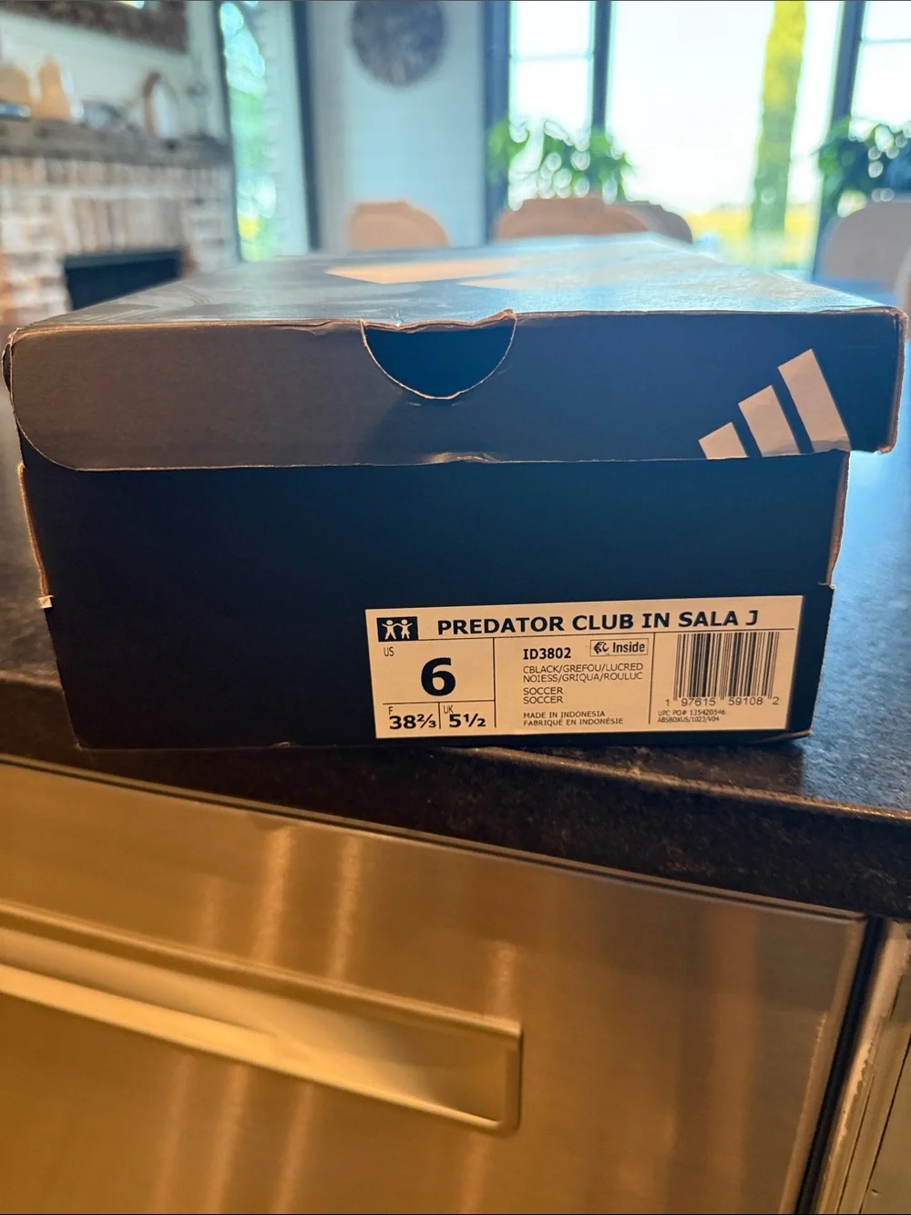 adidas Black and Gray Indoor Sala Athletic Shoes